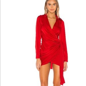 superdown Revolve Red Draped Mini Dress